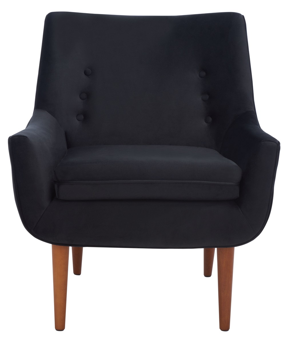 Safavieh ACH1303C 31 x 27 x 30 in. Amina Accent Chair, Black