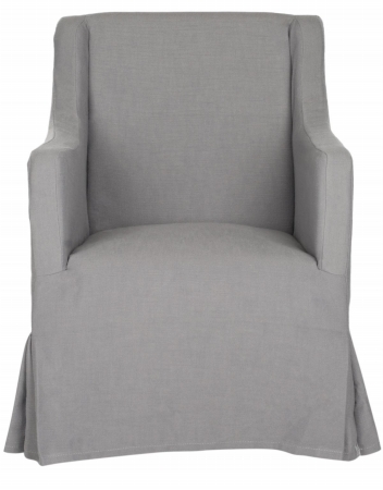 Safavieh MCR4542B Sandra Slipcover Accent Chair&#44; Arctic Grey - 35.6 x 26.4 x 25.6 in.