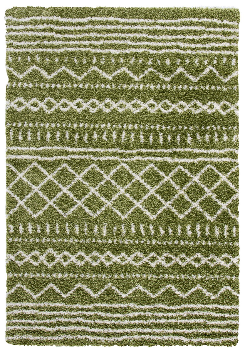 Safavieh ASG741X-7 Arizona Shag Power Loomed Rectangle Area Rug&#44; Green & Ivory - 6 ft.-7 in. x 9 ft.-2 in.