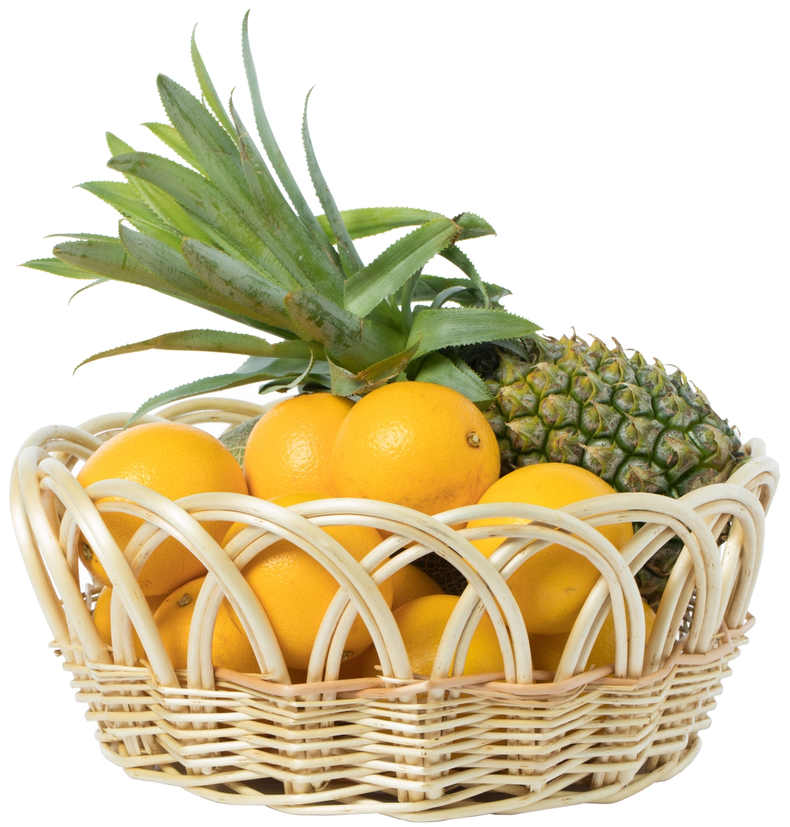 Vintiquewise QI003819.M 13.75 x 5.75 in. Decorative Round Fruit Bowl Bread Basket Serving Tray, Beige - Medium