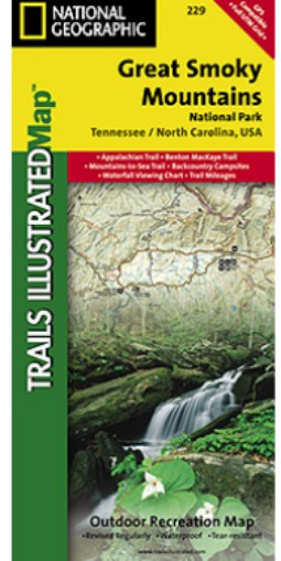 National Geographic TI00000229 Map Of Great Smoky Mountains National Park - Tennessee - North Carolina