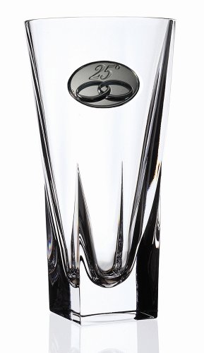 Lorenzo Imports 239200-25 RCR Fusion Crystal Vase Small with 25th Anniversary