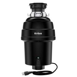 Daniel Kraus Kraus KWD100-100MBL WasteGuard 1 HP Continuous Feed Garbage Disposal with Ultra-Quiet Motor for Kitchen Sinks with Power Cord &
