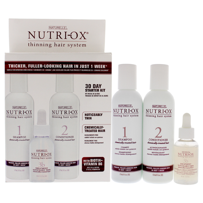 Nutri-ox I0105896 3 Piece Extremely Thin Chemically Treated Hair Starter Kit for Unisex
