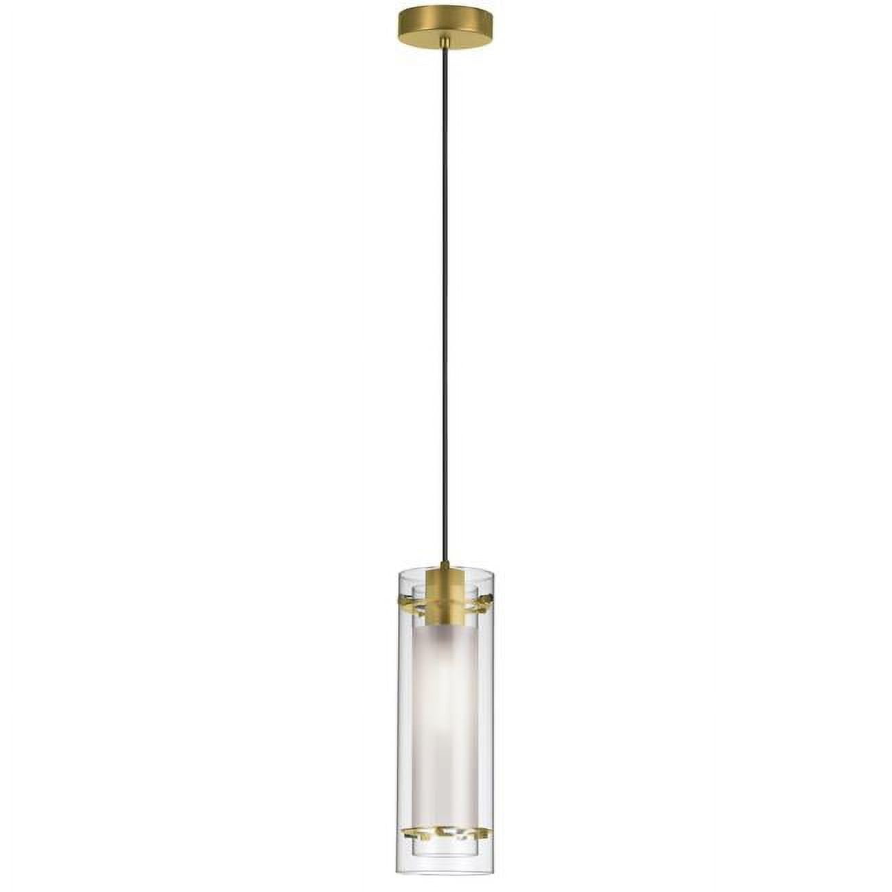 dainolite 1 Light Incandescent Pendant, Aged Brass with Clear / Frosted Glass     (22152-CF-AGB)