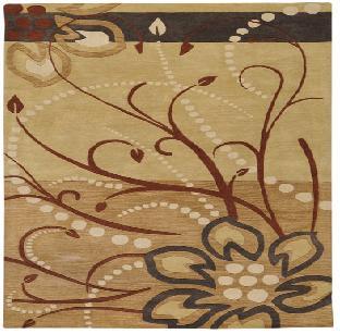 Surya ATH5006-6SQ Athena Rug- 100% Wool- Hand Tufted- Tan/Beige/Brown/Charcoal/Ivory/- 6' SQUARE