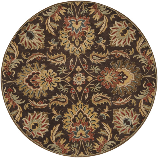 Livabliss CAE1028-6RD Caesar Rug- 100 Pct Wool- Hand Tufted- Ivory/Gold/Black/Red/Rust/Sage- 6 ROUND