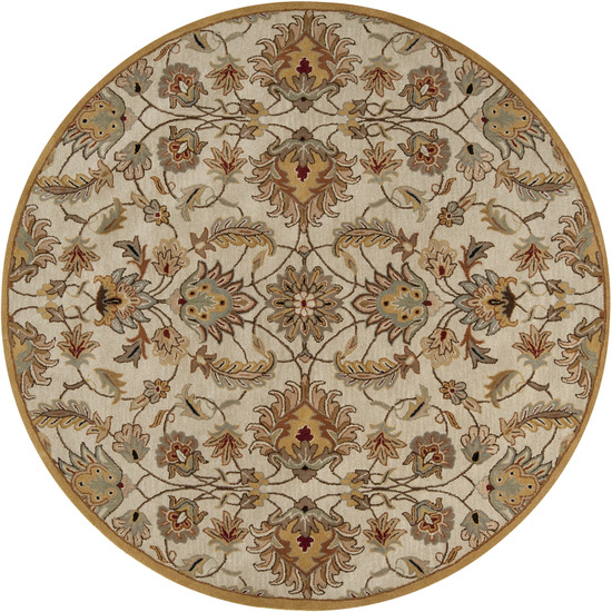 Livabliss CAE1029-6RD Caesar Rug- 100 Pct Wool- Hand Tufted- Gold/Beige/Taupe/Rust/Olive/Sage- 6 ROUND