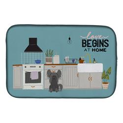 Caroline's Treasures CK7816DDM 14 x 21 in. Black Chinese Crested Kitchen Scene Dish Drying Mat