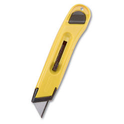 Stanley Plastic Light-Duty Utility Knife W/Retractable Blade, Yellow