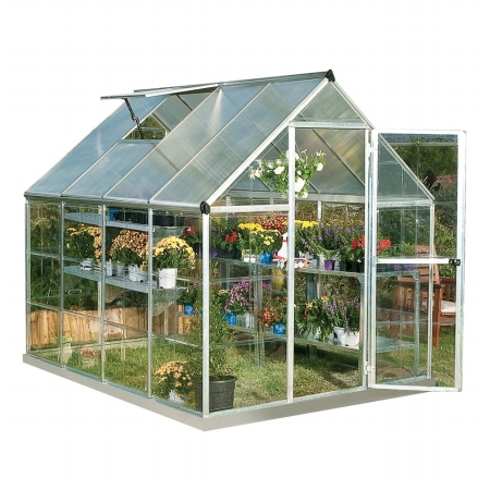 Palram - Canopia HG5508 Hybrid Greenhouse - 6 x 8 ft. - Silver