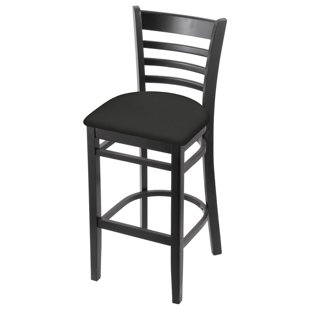 Holland Bar Stool 314025Blk008 25 in. 3140 Series Counter Stool, Black with Canter Iron Seat