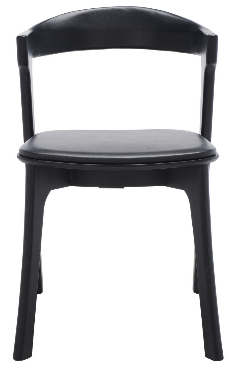 Safavieh SFV4126A-SET2 Brylie Wood & Leather Dining Chair&#44; Black