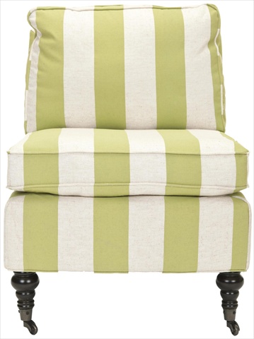 Safavieh MCR4584B Zoey Armless Club Chair White And Green