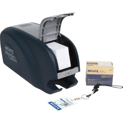 SICURIX SRX38310 Solid 310 Single Sided ID Card Printer Kit - Blue & Gray