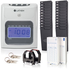 Lathem LTH400EKIT 400E Top Feed Electronic Time Clock Kit, Gray