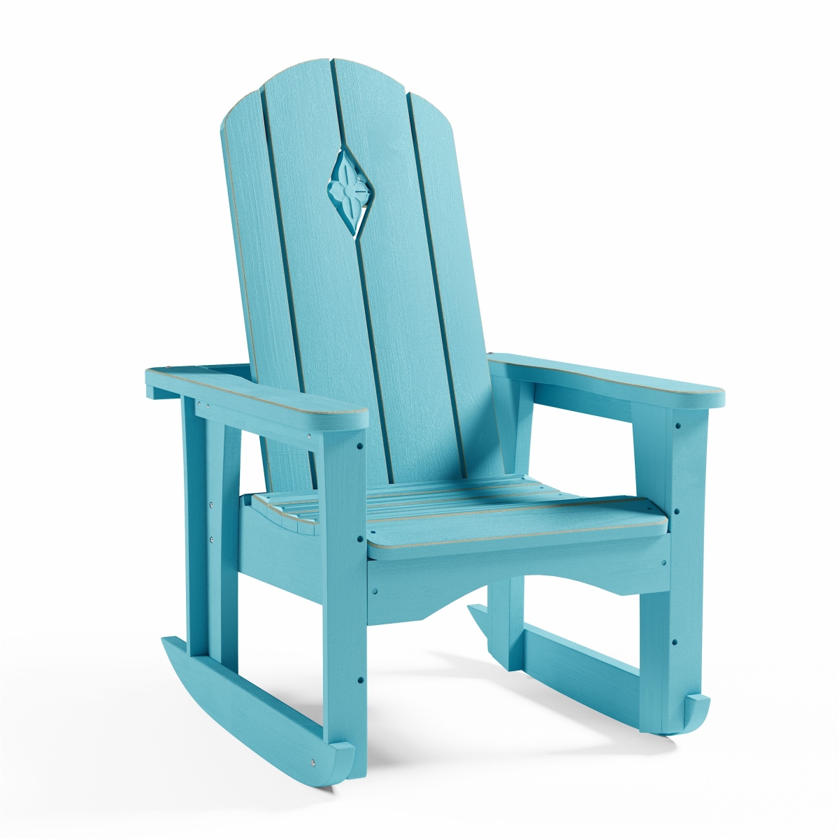 Hogan Supplies Cali Wood Rocker Lounge Chair, Robins Egg Pine - 30 x 33.5 x 42 in.