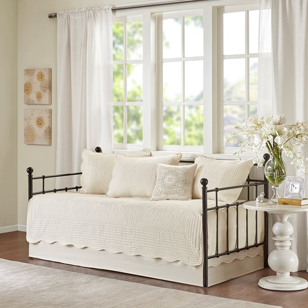 Madison Park MP13-5024 Tuscany 6 Piece Daybed Set - Ivory, Daybed