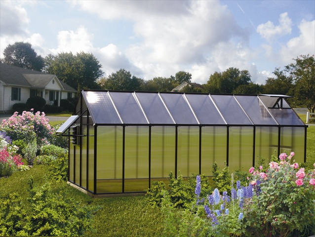 Riverstone Industries Monticello MONT-16-BK-MOJAVE 8 x 16 Ft. Greenhouse- Black - Mojave