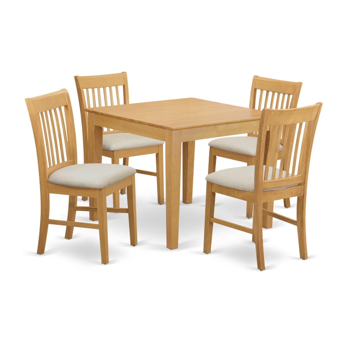 GSI Homestyles Kitchen Breakfast Nook Table & 4 Dining Chairs&#44; Oak