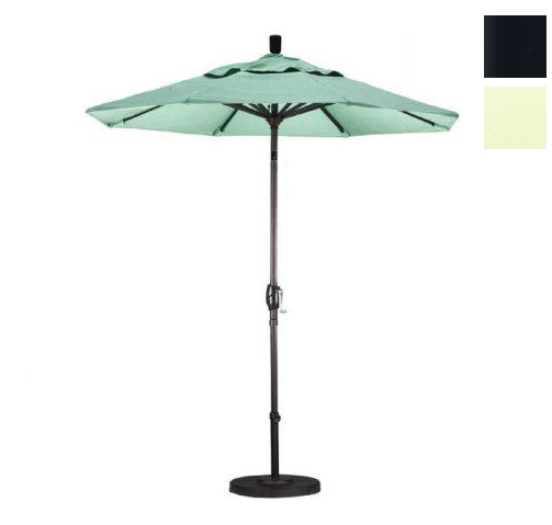 California Umbrella GSPT758302-SA04 7.5 ft. Fiberglass Market Umbrella Push Tilt M Black-Pacifica-Natural