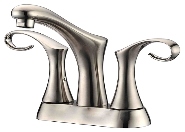 Dawn Kitchen & Bath Products Inc Dawn Kitchen AB06 1292BN 2-Handle Center Set Brushed Nickel Bathroom Faucet For 4 In. Centers With Pull Rod Drain