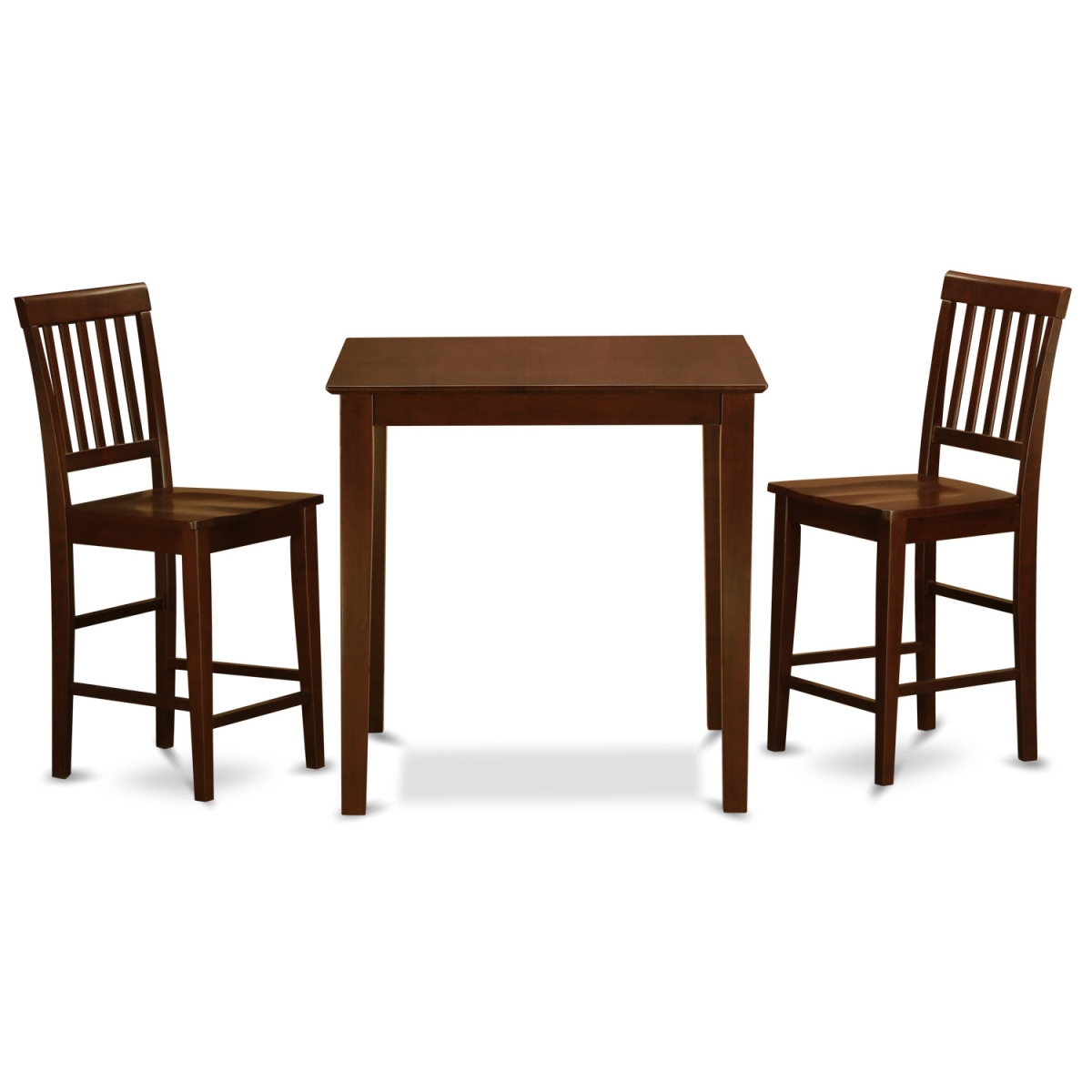 East West Furniture VERN3-MAH-W Counter Height Pub Table & 2 Kitchen Chairs, Mahogany