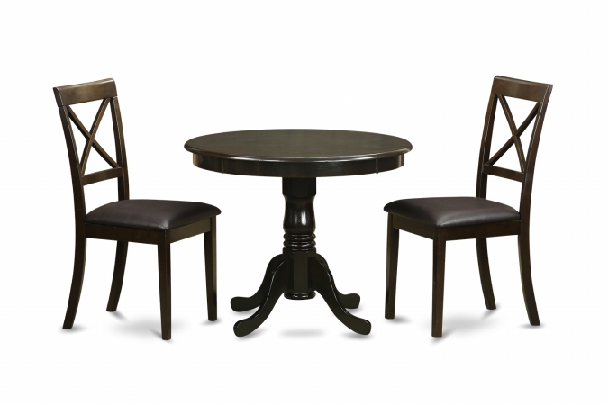 East West Furniture ANBO3-CAP-LC 3 Piece Kitchen Table-Kitchen Table and 4 Dining Chairs