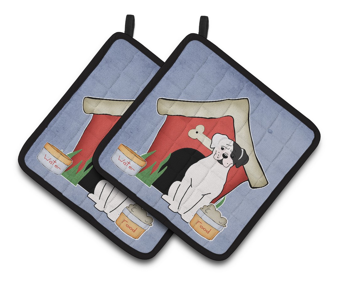 Caroline's Treasures BB2868PTHD Dog House Collection White Boxer Cooper Pair of Pot Holders