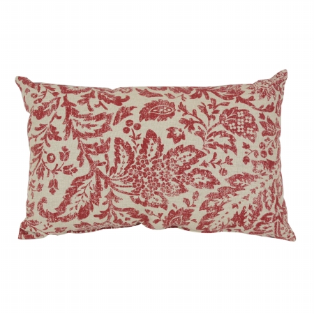Pillow Perfect 441498 Decorative Red-Tan Damask 18.5 in. X 11.5 in. Rectangle Toss Pillow
