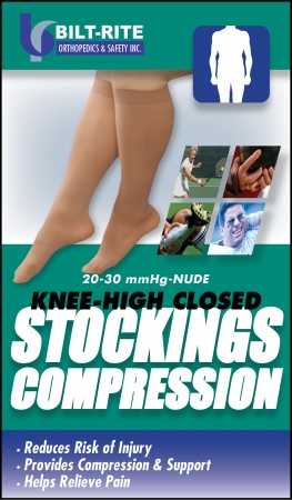 Bilt-Rite Mastex Health 10-71700-2X 20-30 mm. Hg Knee-High Stockings- Black - 2 Extra Large