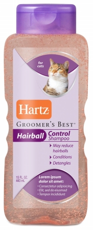 Hartz Mountain Industries Inc Hartz 15 Oz Groomers Best Hairball Control Cat Shampoo  12102