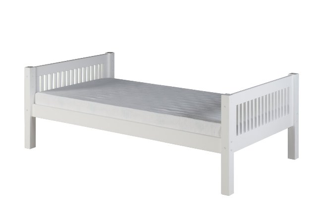 Camaflexi C113-Wh Platform Bed With Mission Headboard White Finish- Twin Size Mattress
