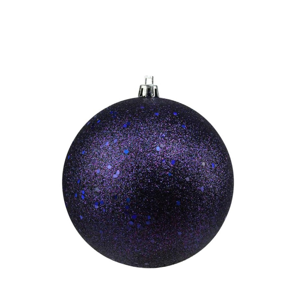 Northlight 32281564 4 in. Shatterproof Christmas Ball Ornament, Indigo Blue & Holographic Glitter