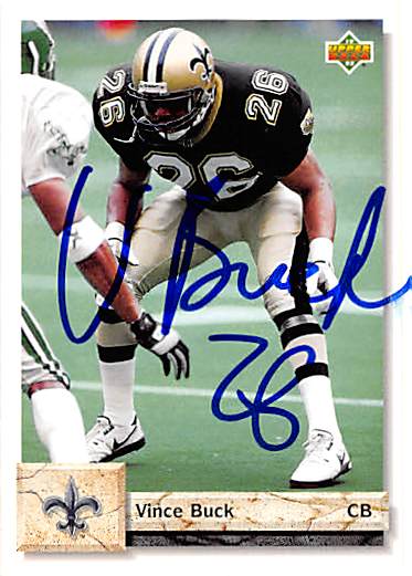 Autograph 125015 New Orleans Saints 1992 Upper Deck No. 552 Vince Buck Autographed Football Card