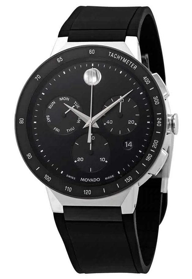 Movado 607240 Sapphire Chronograph Rubber Mens Watch