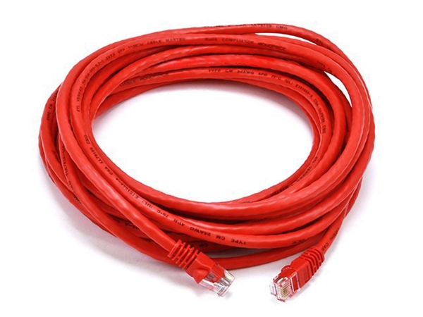 Monoprice 2318 Cat6 24AWG UTP Ethernet Network Patch Cable- 25 ft. - Red