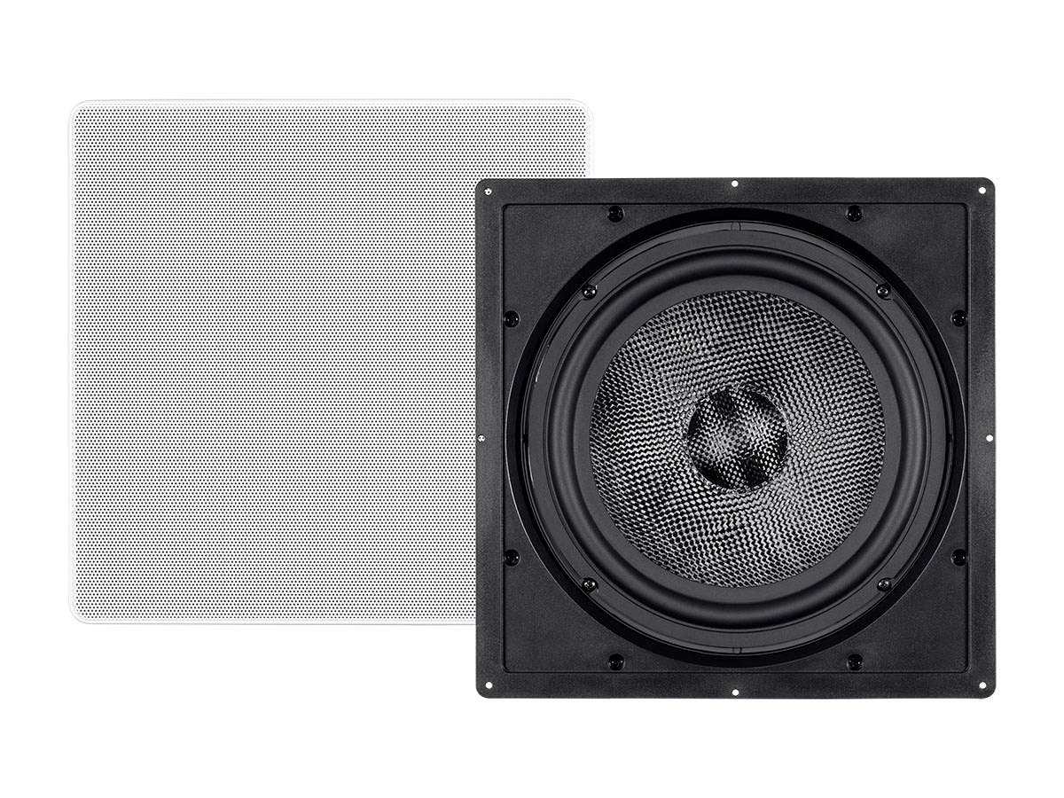 Monoprice 30487 300 watts 10 in. Alpha In-Wall Speaker Carbon Fiber Subwoofer
