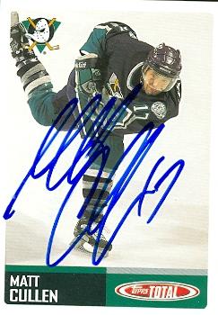 Autograph Warehouse 60104 Matt Cullen Autographed Hockey Card Anaheim Ducks 2003 Topps Total No .374