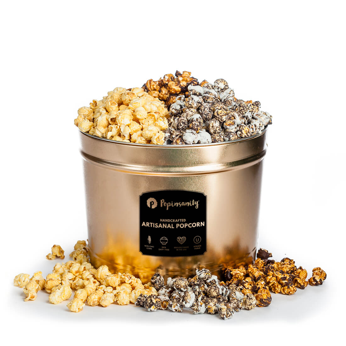 popinsanity GT2G 2 gal 3 Flavor Tin Gourmet Popcorn