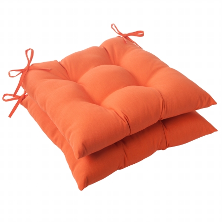 Pillow Perfect 496719 Sundeck Orange Wrought Iron Seat Cushion (Set of 2)