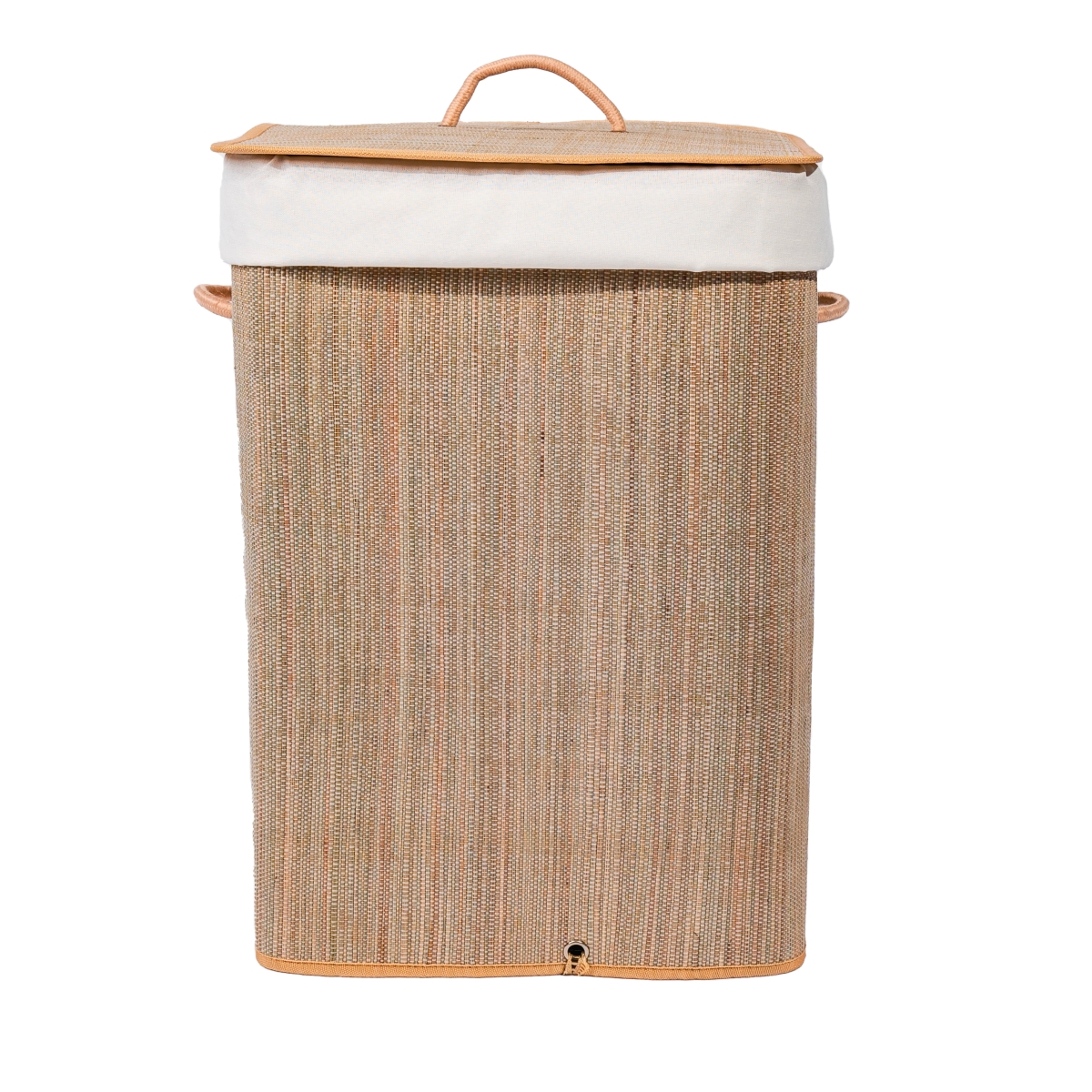 Vintiquewise QI004430-G_SQ Rectangle Mendong Bamboo Laundry Hamper with Lid and Handles for Easy Carrying