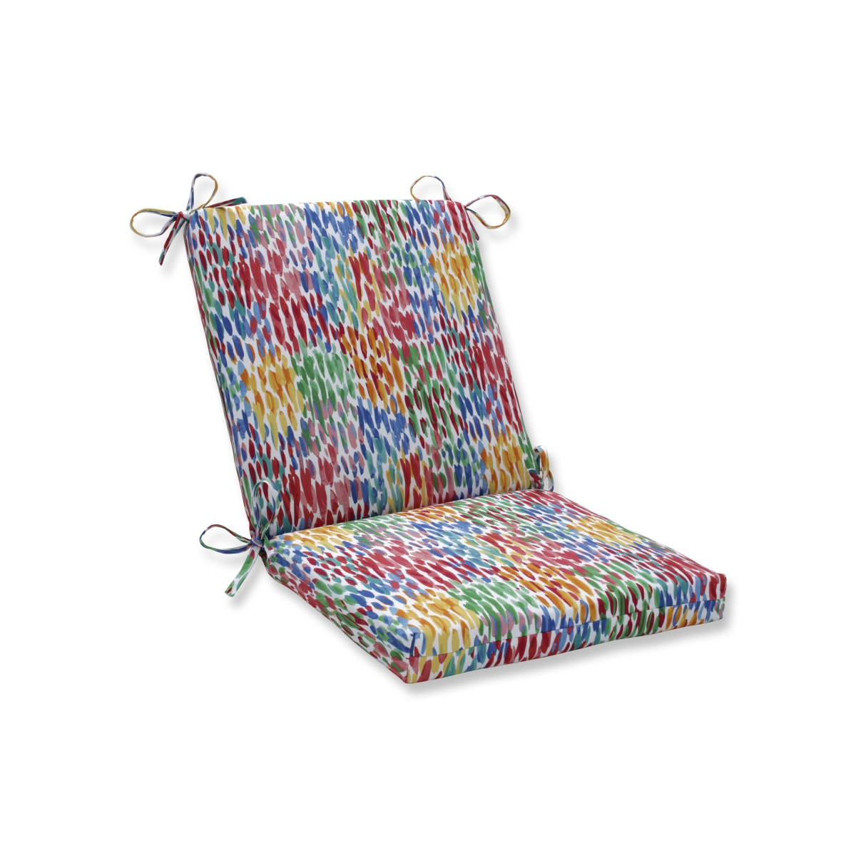 Pillow Perfect 621906 Outdoor & Indoor Make It Rain Zinnia Squared Corners Chair Cushion&#44; Blue