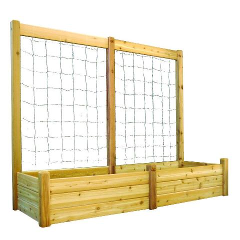 Gronomics RGBT TK 34-95 Unfinished 34 x 95 x 19 in. Raised Garden Bed with 95 W x 80 H in. Trellis Kit