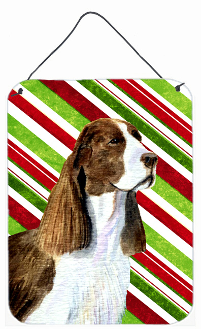 Caroline's Treasures SS4582DS1216 12 x 16 in. Springer Spaniel Candy Cane Holiday Christmas Aluminium Metal Wall Or Door Hanging Prints