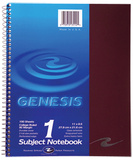 Roaring Springs Roaring Spring Genesis Wirebound Notebook Asst 11x9 100 Sht 1 Subject 1 Pocket 13112 Pack Of 12