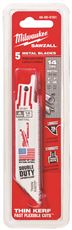 Milwaukee 811268 Sawzall Blade for 4 in. Long with 0.5 in. Universal Shank&#44; 14 Tpi - 5 per Pack