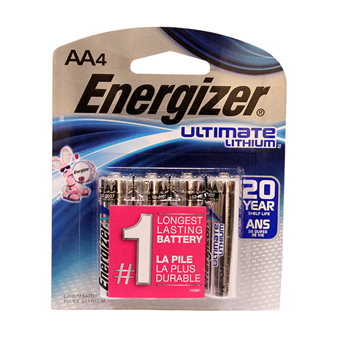Energizer L91SBP-4 Ultimate Lithium Sensor Emod AA Batteries - Pack of 4
