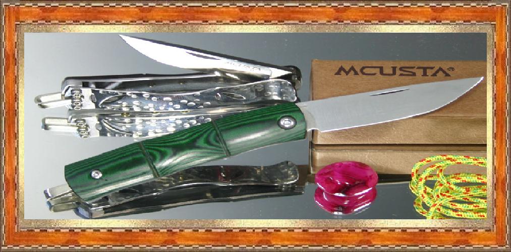 Mcusta Knives MCU-MC-154 2019 MC-15 AUS-8 Bamboo Money Clip Knife with Green Micarta