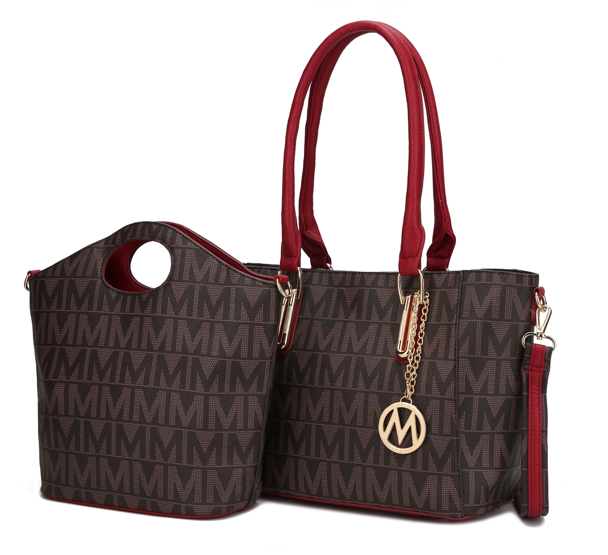 MKF Collection by Mia K. MKF Collection MKF-BM3350RD Casey M Signature 2-Piece Set Tote &amp; Crossbody Bags by Mia K.